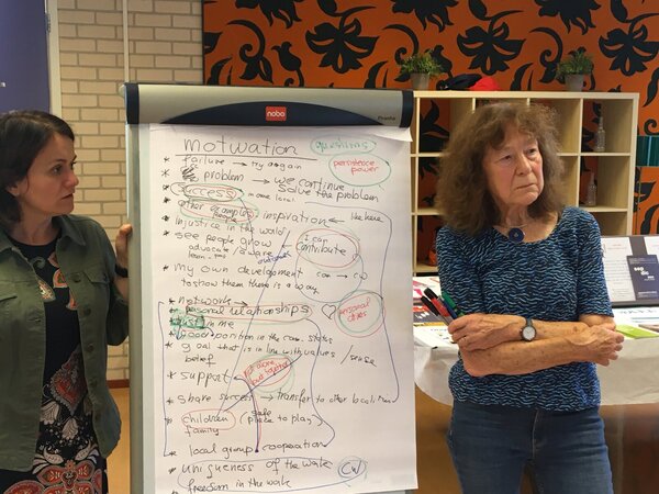 Leida Schuringa (vpravo) při workshopu o motivaci